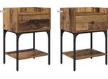 Syfax™ Comodino 2 Pcs Legno Vecchio 40 X 29 X 60 Cm Legno Multistrato