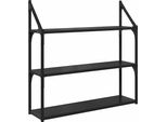 Syfax™ Scaffale Da Parete Rovere Nero 80 X 21 X 78,5 Cm