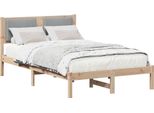 Syfax™ Letto Con Testiera Rivestita Grigio Chiaro 120 X 200 Cm