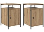 Syfax™ Armadio Da Notte 2 Pcs Rovere Artigianale 40 X 42 X 60Cm