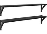 Syfax™ Scaffali Da Parete 2 Pcs Rovere Nero 80 X 15 X 15,5 Cm