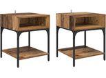 Syfax™ Comodino 2 Pcs Legno Vecchio 40 X 40 X 50 Cm Legno Multistrato