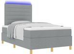 Syfax™ Letto A Sorgente Led Grigio Chiaro 120 X 200 Cm Tessuto