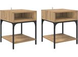 Syfax™ Comodino 2 Pcs Rovere Artigianale 40 X 40 X 50 Cm