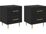 Syfax™ Armadio Da Notte 2 Pcs Rovere Nero 40 X 35 X 47,5 Cm