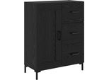 Syfax™ Credenza Rovere Nero 69.5 X 34 X 90 Cm Legno Multistrato