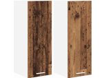 Syfax™ Armadio Pensile 2 Pcs Legno Antico E Bianco 30 X 31 X 80 Cm