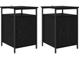 Syfax™ Armadio Da Notte 2 Pcs Rovere Nero 40 X 42 X 60Cm