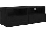 Syfax™ Mobile Tv Da Parete Rovere Nero 80 X 30 X 30 Cm