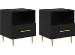 Syfax™ Comodino 2 Pcs Nero 40 X 35 X 47,5 Cm Legno Multistrato