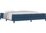 Vidaxl Letto A Molle Con Materasso Blu 200 X 200 Cm In Tessuto