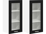 Syfax™ Armadio Pensile Con Porta 2 Pcs Rovere Nero 40 X 31 X 80 Cm