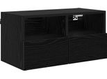 Syfax™ Mobile Tv Da Parete Rovere Nero 60 X 30 X 30 Cm