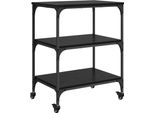 Syfax™ Carrello Da Cucina Rovere Nero 60 X 41 X 76 Cm