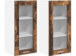 Syfax™ Armadio Pensile Con Porta 2 Pcs Rovere Fumé 40 X 31 X 80 Cm