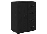 Syfax™ Credenza Rovere Nero 59 X 39 X 80 Cm Legno Multistrato