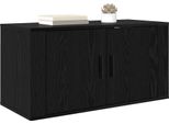 Syfax™ Mobile Tv Da Parete Rovere Nero 80 X 34,5 X 40 Cm