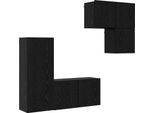 Syfax™ Mobile Tv 4 Pcs Rovere Nero Legno Multistrato