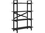 Syfax™ Libreria Rovere Nero 100 X 33,5 X 140 Cm Legno Multistrato