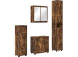 Syfax™ Set Di Mobili Per Il Bagno 4 Pcs Rovere Fumé Legno Multistrato