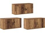 Syfax™ Set Mobile Tv Da Parete 3 Pcs Legno Vecchio 80 X 34,5 X 40 Cm
