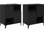 Syfax™ Sideboards 2 Pcs Rovere Nero 60 X 35 X 70 Cm Legno Multistrato
