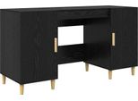 Syfax™ Scrivania Rovere Nero 140 X 50 X 75 Cm Legno Multistrato