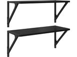 Syfax™ Scaffali Da Parete 2 Pcs Rovere Nero 60 X 25 X 25,5 Cm