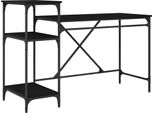 Syfax™ Scrivania Rovere Nero 135 X 50 X 90 Cm Legno Multistrato