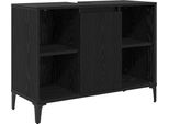 Syfax™ Armadio Sottolavello Con Porta Rovere Nero 80 X 33 X 60 Cm