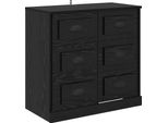 Syfax™ Credenza Rovere Nero 70 X 35,5 X 67,5 Cm Legno Multistrato