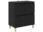 Syfax™ Credenza Rovere Nero 60 X 35 X 70 Cm Legno Multistrato