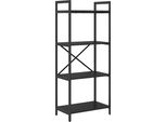 Syfax™ Libreria Rovere Nero 56 X 34 X 133,5 Cm Legno Multistrato
