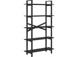 Syfax™ Libreria Rovere Nero 100 X 33,5 X 178 Cm Legno Multistrato