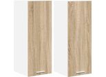 Syfax™ Armadio Pensile 2 Pcs Quercia Sonoma E Bianca 30 X 31 X 80 Cm