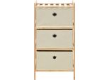 Syfax™ Scaffale Con 3 Cesti In Tessuto In Legno Di Cedro Beige