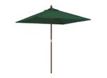 Vidaxl Ombrellone Con Asta In Legno Verde 198X198X231 Cm