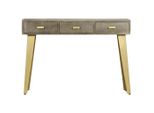 Syfax™ Tavolo Consolle Massello Di Mango Grigio E Ottone 110X35X76 Cm