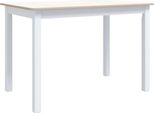 Syfax™ Tavolo Da Pranzo Bianco E Marrone 114X71X75Cm Massello Di Hevea