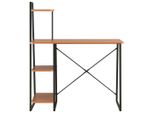 Syfax™ Scrivania Con Mensole Nera E Marrone 102X50X117 Cm