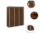 Syfax™ Armadio Con Scomparti E Aste Marrone 150X45X175 Cm In Tessuto
