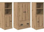 Syfax™ Credenza 3 Pcs Rovere Artigianale Legno Multistrato
