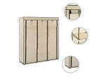 Syfax™ Armadio Con Scomparti E Aste Crema 150X45X175 Cm In Tessuto