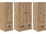 Syfax™ Credenza 3 Pcs Rovere Artigianale Legno Multistrato
