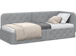 Syfax™ Cornice Del Letto Ad Angolo Grigio Chiaro 80 X 200 Cm Tessuto