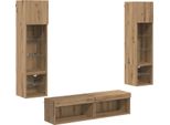 Syfax™ Unità Tv Da Parete 6 Pcs Rovere Artigianale Legno Multistrato