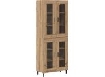 Syfax™ Credenza 2 Pcs Rovere Artigianale Legno Stratificato E Vetro