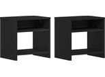 Syfax™ Comodini 2Pz Rovere Nero 40X30X40 Cm In Legno Multistrato