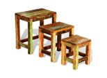 Syfax™ Tavolini Impilabili Set 3 Pz In Legno Vintage Di Recupero