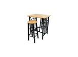 Syfax™ Set Tavolo Da Pranzo / Bar E Sedie In Legno E Acciaio Marrone